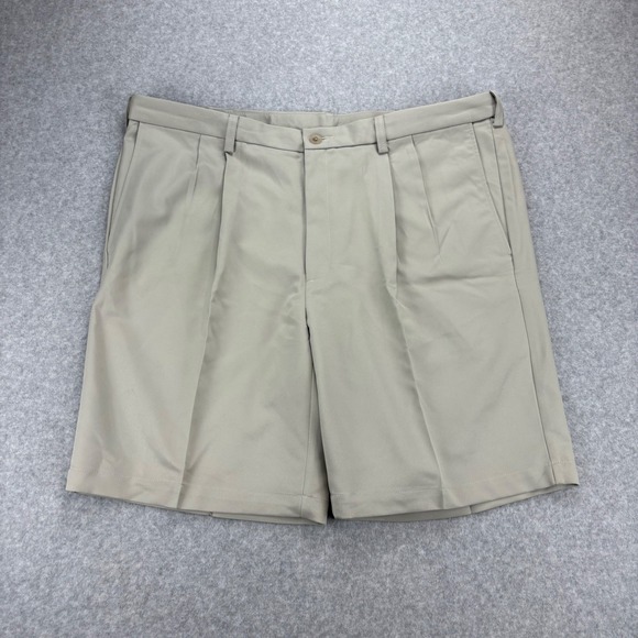 Haggar Other - Haggar Dress Shorts Mens 42 Tan Pleated Cool 18 Quick Dry UPF 50 Performance NWT